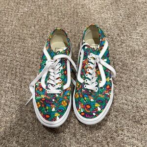 Vans Authentic Groovy Mushroom Flower Print Shoes